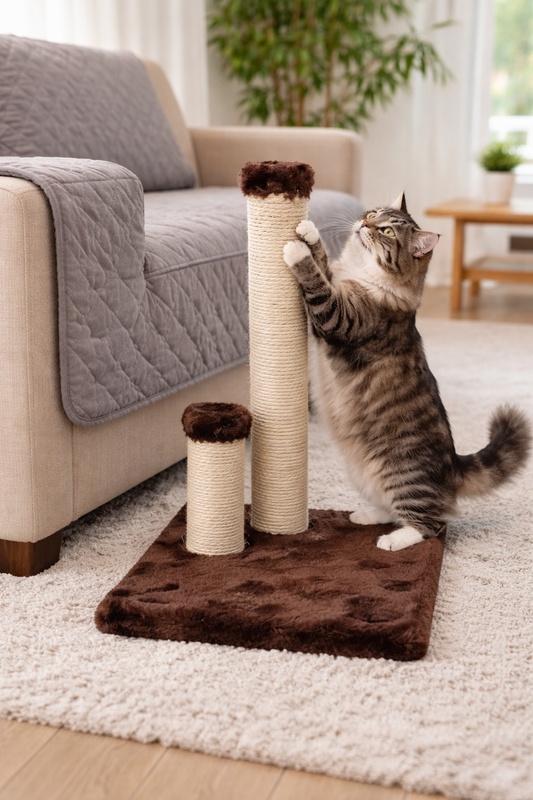 Luppet Brinquedo Arranhador Quadrado Com Postes Para Gatos Marrom